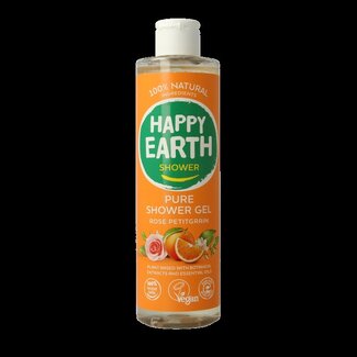 Happy Earth Happy Earth Pure showergel rose petitgrain 300 Milliliter