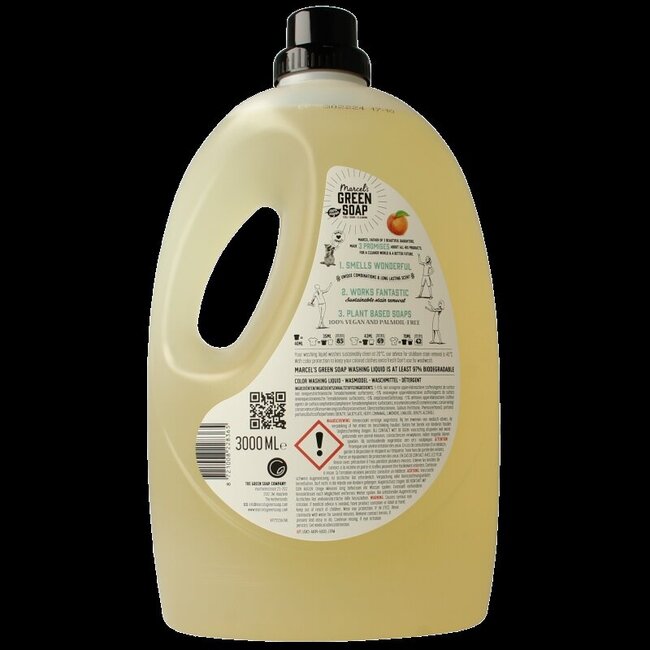 Marcel's Green Soap Wasmiddel kleur perzik & jasmijn 3 Liter