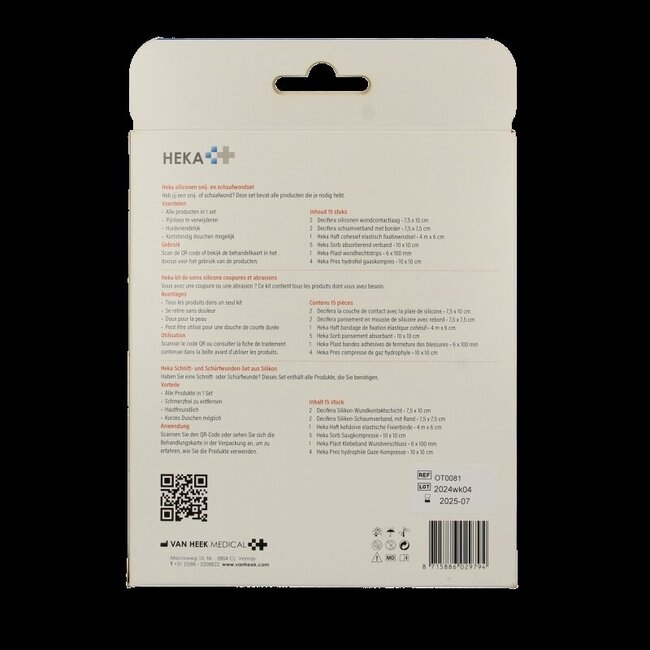 Kit Heka silicone pour coupures et écorchures, 1 unité