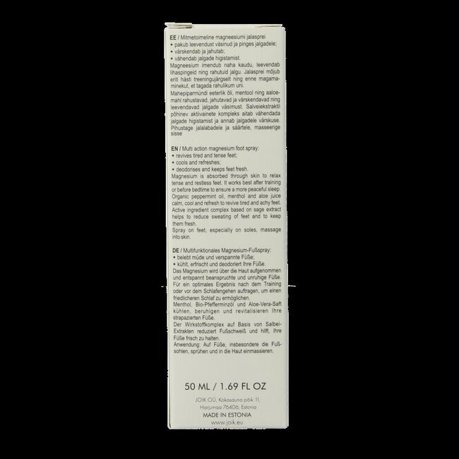 Joik Organics Spray pour les pieds au magnésium bio 50 ml