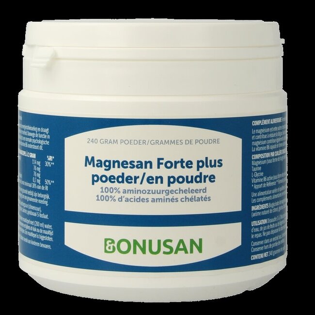 Bonusan Magnesan forte plus poeder Belgie 240 Gram