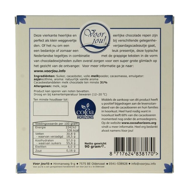 Voor Jou! Tablet pap hou van jou 90 Gram