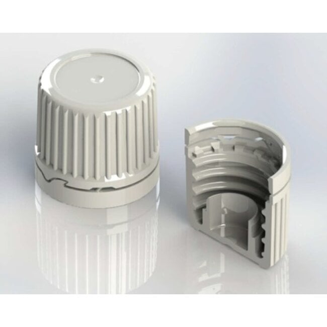 Afsluitdop wit PE + garantiesluiting 250 Stuks