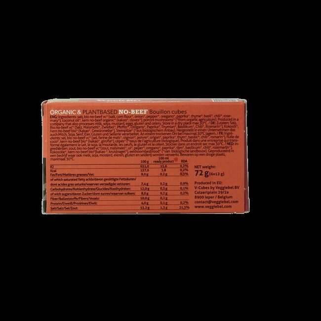 Cubes de bouillon Vcubes no beef bio 72 g