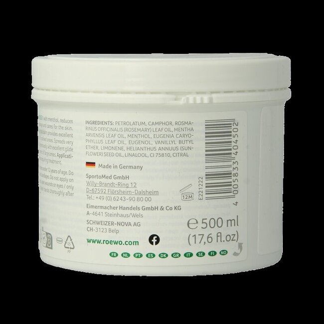 Rowo Pommade 1 rafraîchissante pot 500 ml