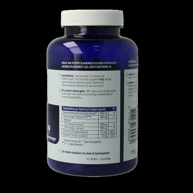 Vitakruid Visolie 1400 TG sport 90 Softgels