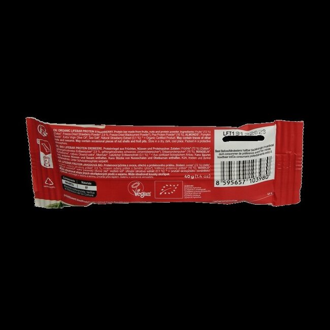 Lifefood Lifebar protéine fraise bio 40 g