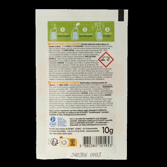 Ecodoo Allesreiniger poeder oplosbaar eco 10 Gram