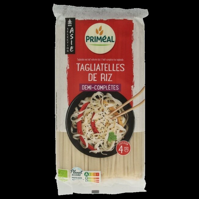 Primeal Rijstnoedels van halfvolkoren rijst bio 400 Gram