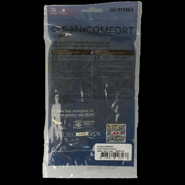 CLEAN-COMFORT Huishoudhandschoen geel maat L 1 Paar
