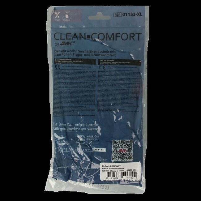 Gants de ménage CLEAN-COMFORT bleus taille XL 1 paire