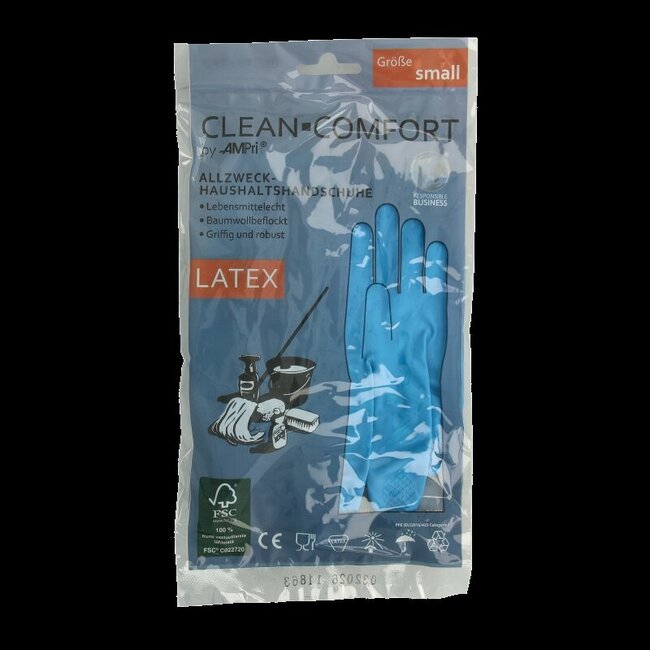 Huishoudhandschoen blauw maat S 1 Paar