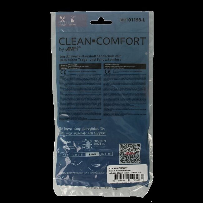 CLEAN-COMFORT Gants de ménage bleus taille L 1 paire