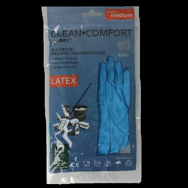 Huishoudhandschoen blauw maat M 1 Paar