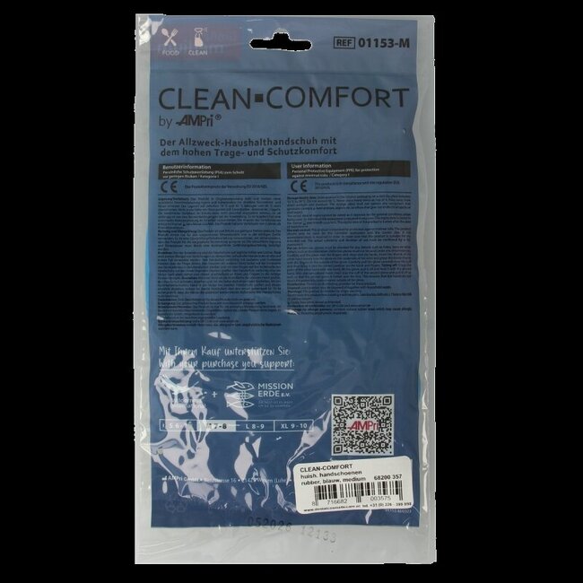 CLEAN-COMFORT Huishoudhandschoen blauw maat M 1 Paar
