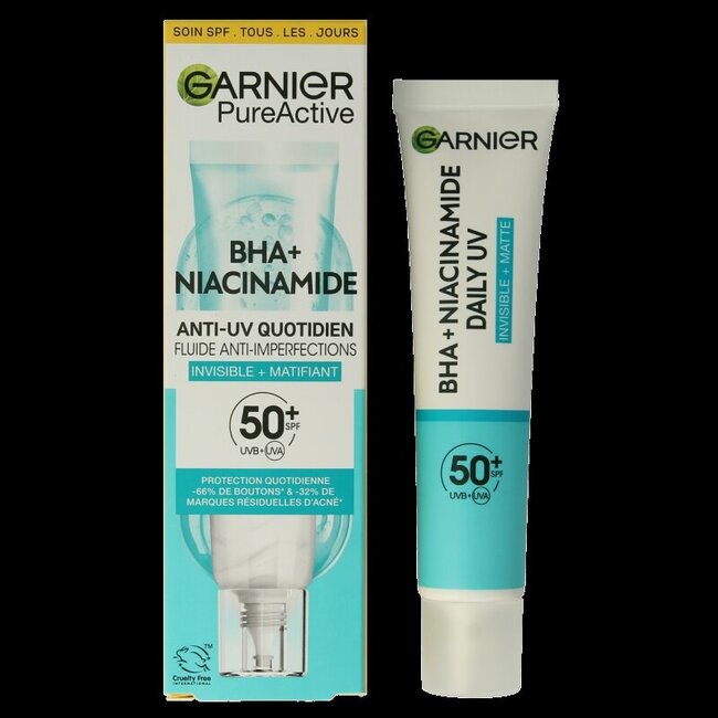 Garnier PureActive BHA+ niacinamide UV fluid SPF50+ 40 Milliliter
