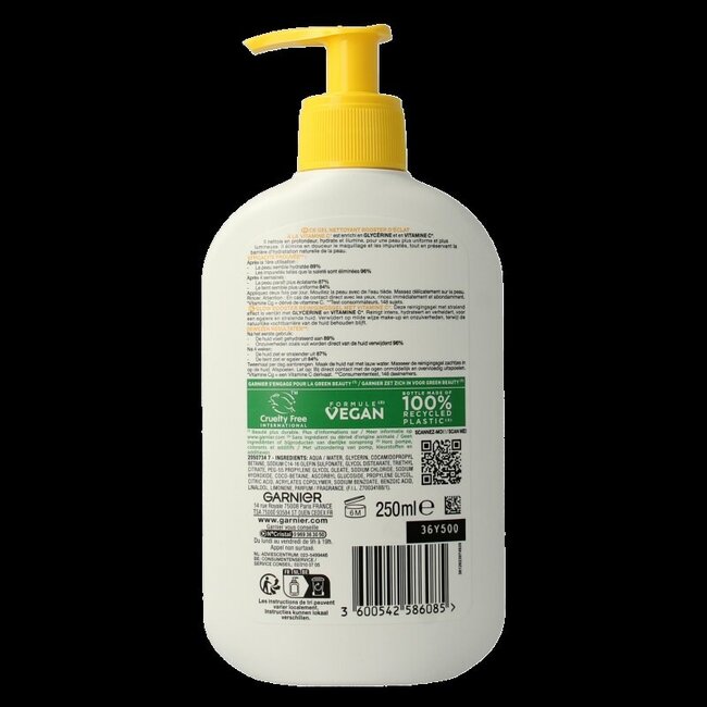 Garnier Skinactive vitc glow reinigingsgel 250 Milliliter