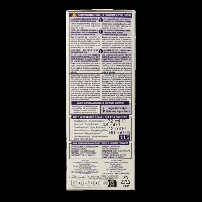 Excellence Cool Crème 3.11 Châtain Foncé Ultra Cendré 1 Kit