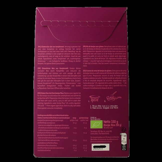 TerraSana Konjac rijst bio 250 Gram