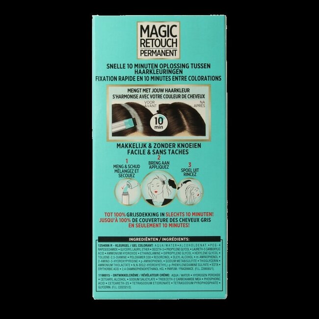 Magic Retouch Permanente haarkleuring nr 4 middenbruin 1 Stuks
