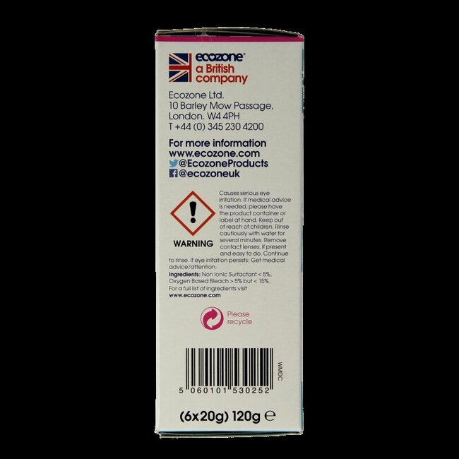 Détartrant pour lave-linge et lave-vaisselle EcoZone, 6 pastilles
