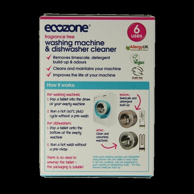 Détartrant pour lave-linge et lave-vaisselle EcoZone, 6 pastilles