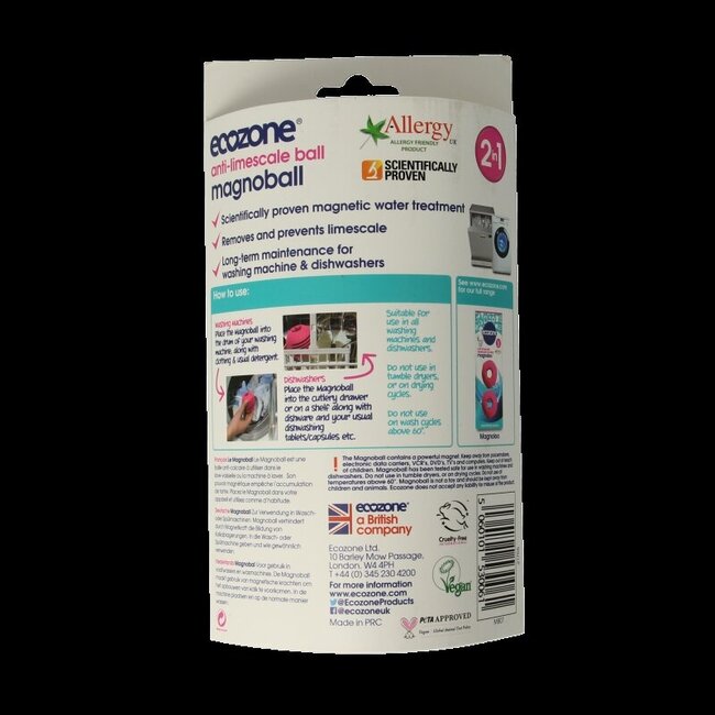 EcoZone Magnoball détartrant pour lave-linge et lave-vaisselle 1 unité