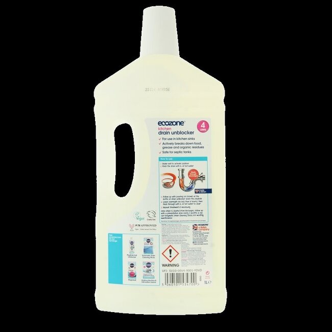EcoZone Déboucheur liquide pour canalisations 1 litre