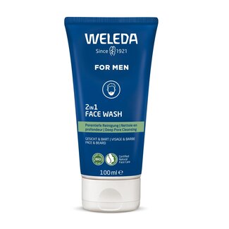 Weleda Men 2 in1 reinigingsgel gezicht en baard 100 Milliliter