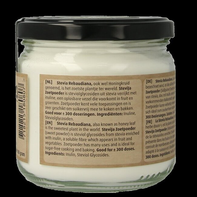 SteviJa Poudre Édulcorante - pot de stévia 180 g