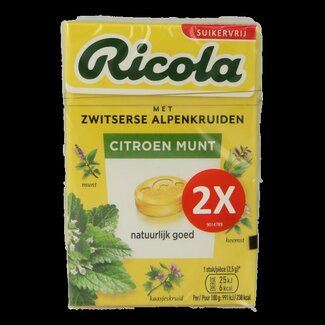 Ricola Ricola Menthe Citron sans sucre, lot de 2, 100 grammes