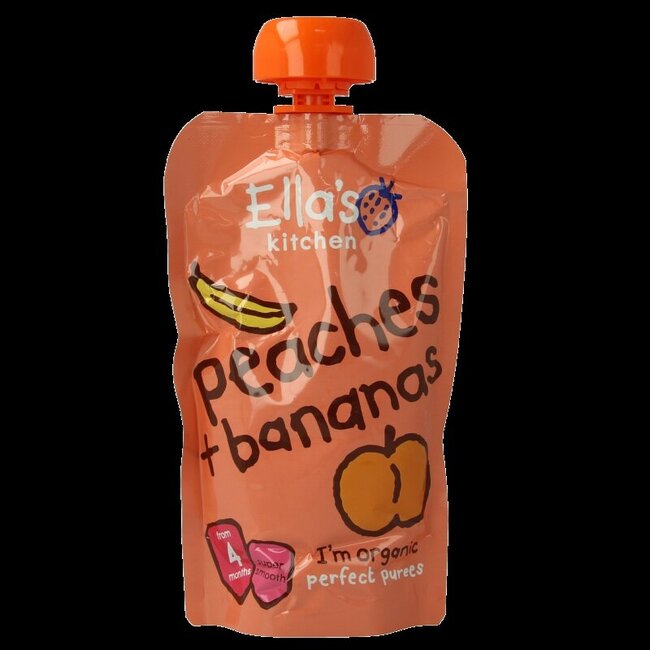 Peaches & bananas 4 maand knijpzak bio 120 Gram