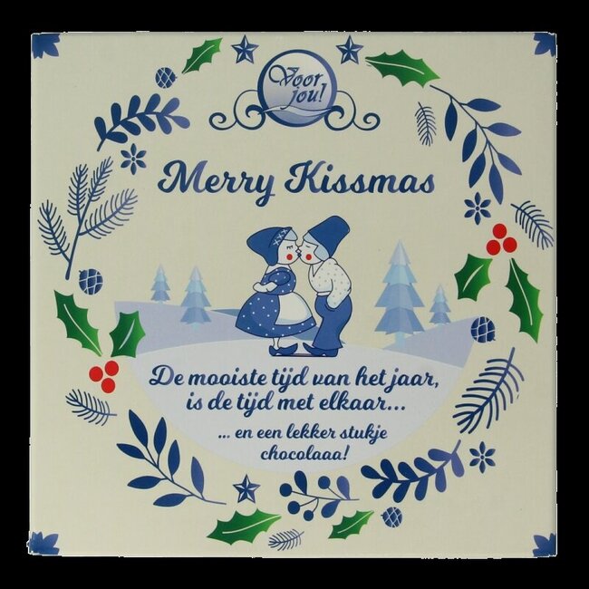 Wensreep Delftsblauw Kerst merry kissmas 90 Gram