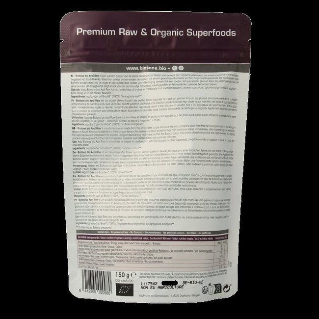 Biotona Açaí poudre brute bio 150 g