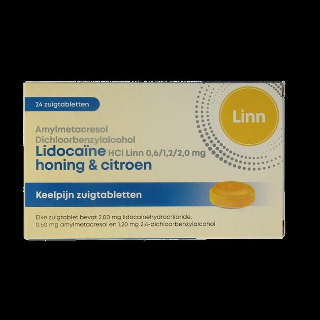 Linn Amylmetacresol lidocaine honing citroen 24 Zuigtabletten