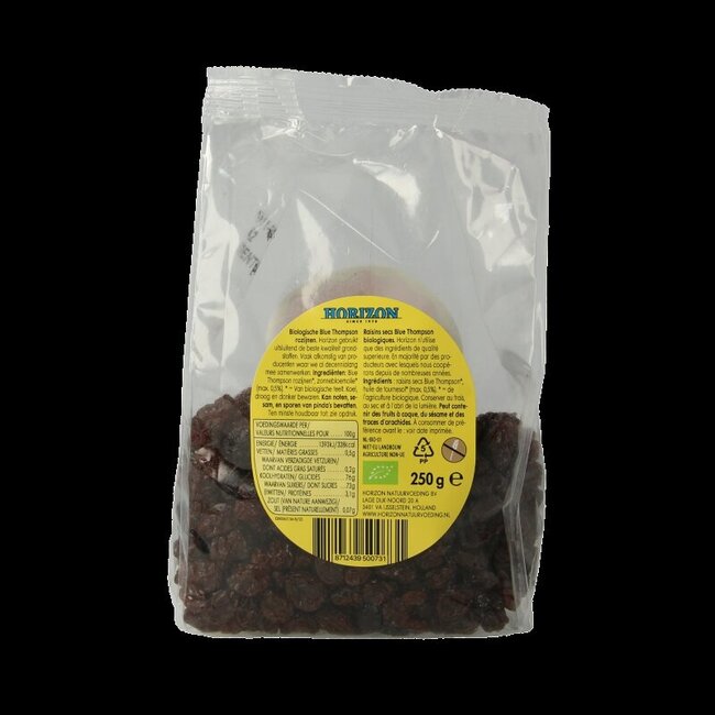 Horizon Raisins bleus Thompson bio 250 Grammes