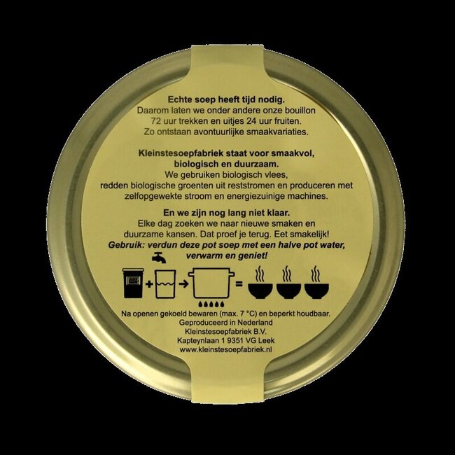 Kleinstesoepfabriek Soupe repas africaine au fonio et miso bio 400 ml