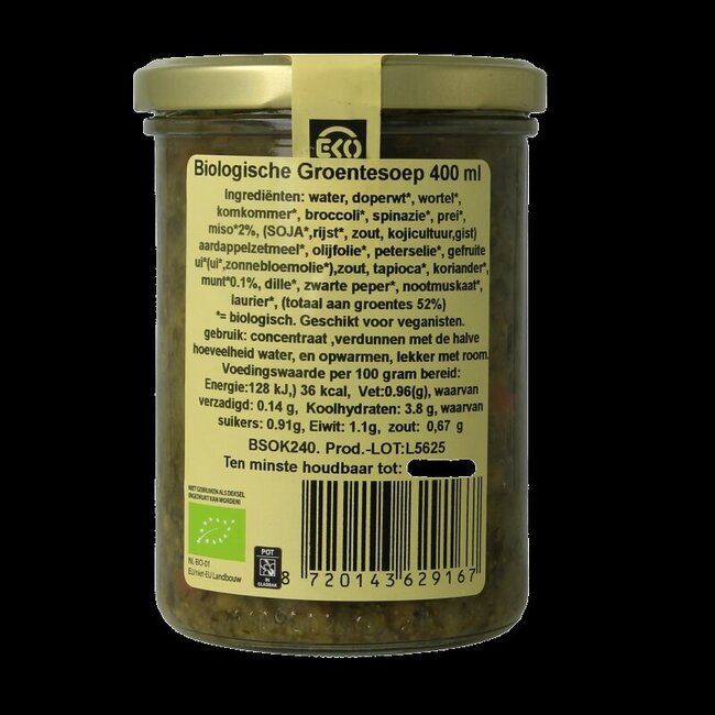 Kleinstesoepfabriek Soupe de légumes à la menthe et au miso bio 400 ml