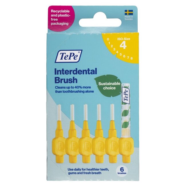 TePe Interdentale ragers original geel 0,7mm maat 4 6 Stuks