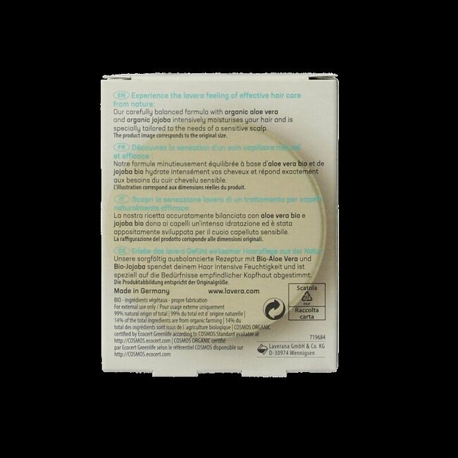 Lavera Shampoing Solide basis sensitiv hydratation & soin 50 g