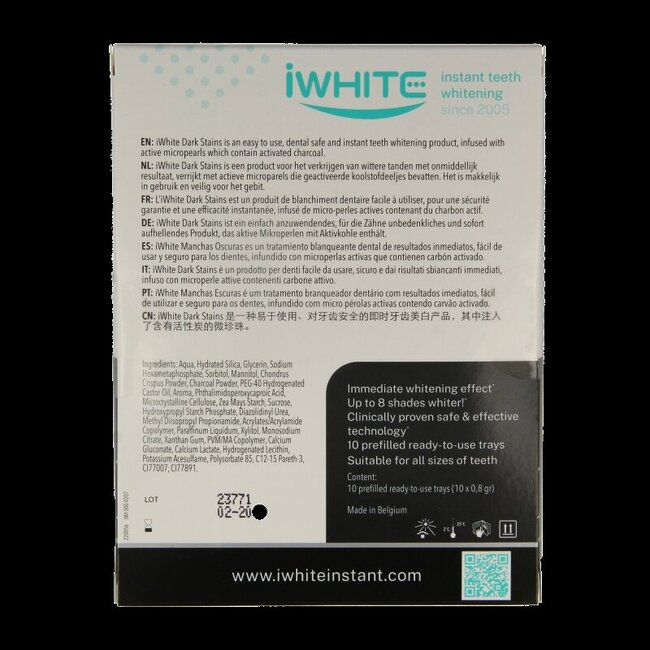 iWhite Instant Kit de blanchiment taches sombres 10 pièces
