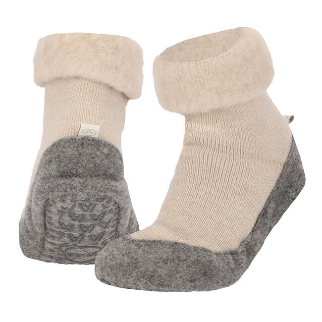 Huisslof wol anti-slip beige 43/44 1 Paar