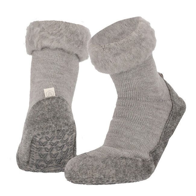 Huisslof wol anti-slip grijs 41/42 1 Paar