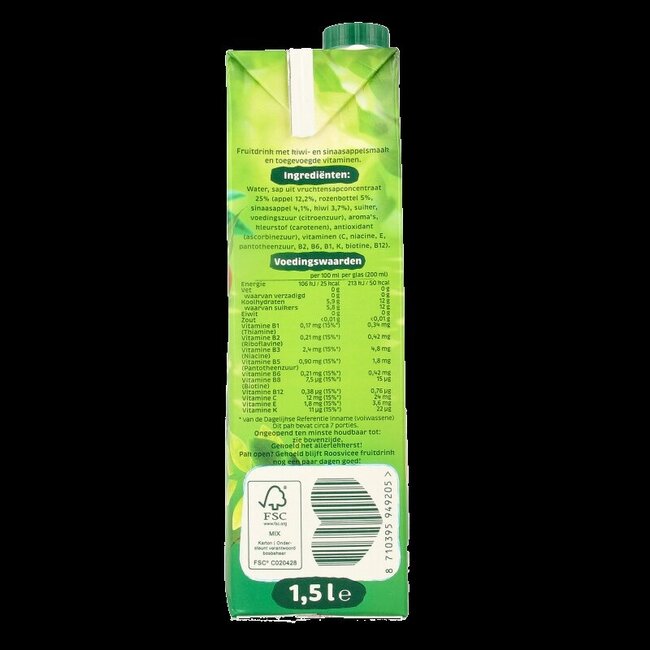 Roosvicee Multivit kiwi/jus d'orange 1500 Millilitres