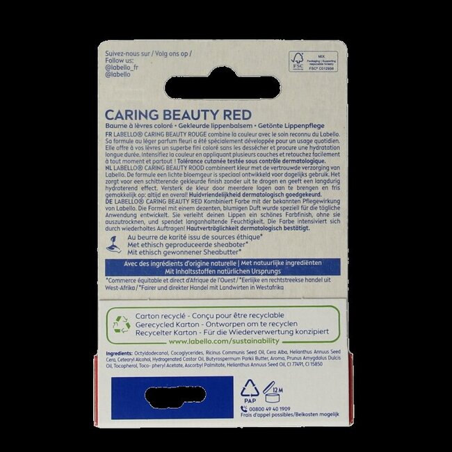 Labello Caring beauty red 4.8 Gram