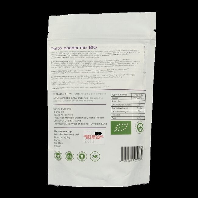 Wild Irish Detox mélange de poudres d'algues bio 225 g