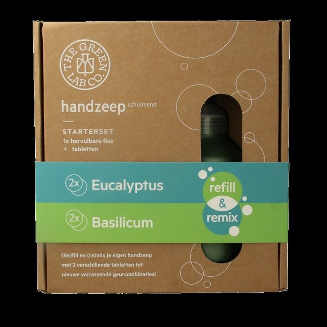 Handzeep premium starterset eucalyptus & basilicum 1 Set