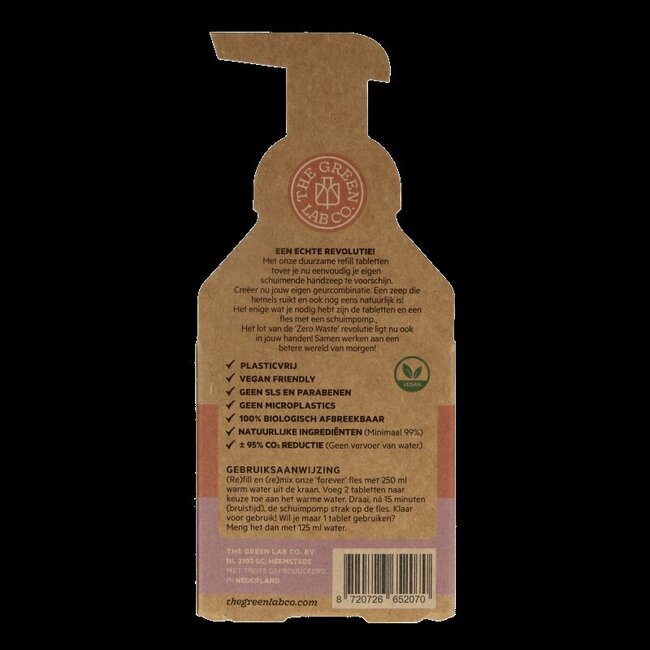 The Green Lab Co Handzeep navulset oranjebloesem & lavendel 4 Stuks