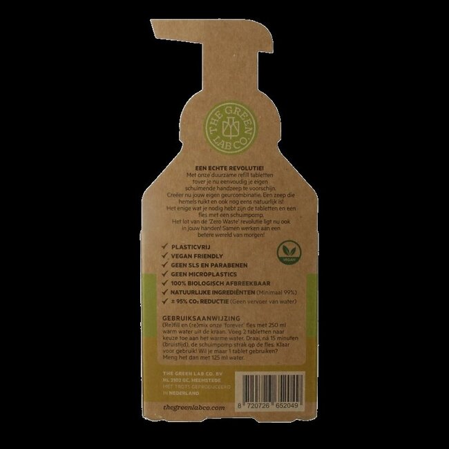 The Green Lab Co Handzeep navulset citroengras & jasmijn 4 Stuks