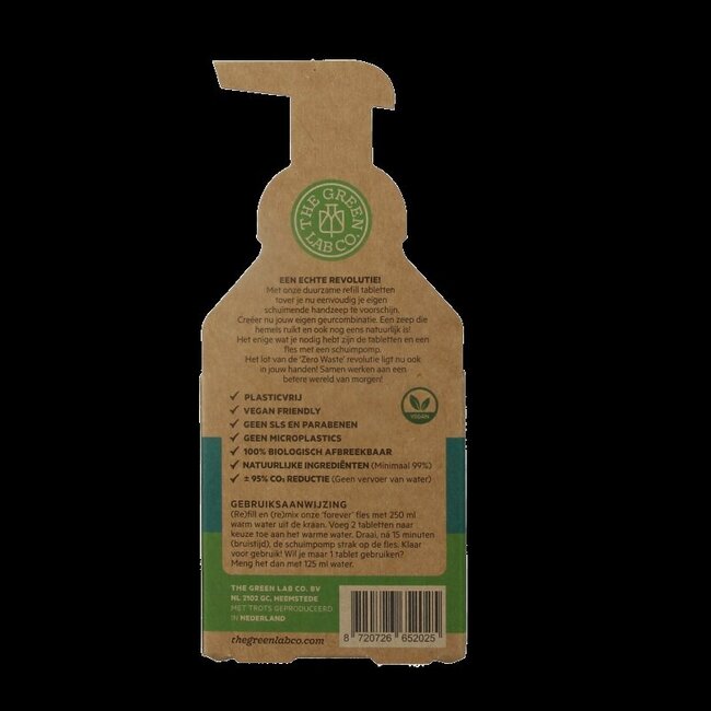 The Green Lab Co Handzeep navulset eucalyptus & basilicum 4 Stuks